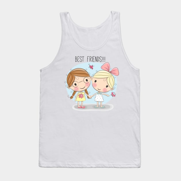 Best friends. Two girls holding hands. Tank Top by Reginast777